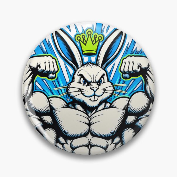 Item preview, Buffed Rabbit King Muscular Bunny Fitness Art designed and sold by BAAKSHOP.