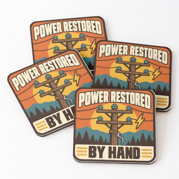 Item preview, Lineman Gift - Power Restored By Hand designed and sold by RedRubyBubble.
