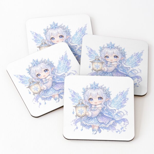 Item preview, Snow Fairy with Glowing Snowflake Lantern designed and sold by Moonlit Tower Art.