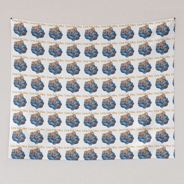 Item preview, Cozy Fall Vibes Koala Art - Cute Sleeping Scarf Wildlife Design designed and sold by ChameleonStars.