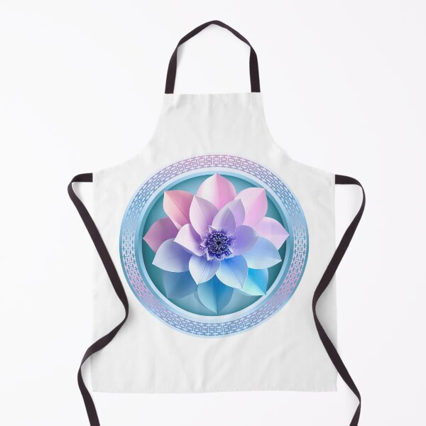 Item preview, Dreamy Pastel Blue Lotus Crystal Mandala Art designed and sold by MinimalAurashop.