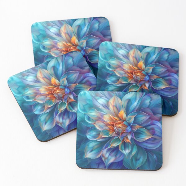 Item preview, Blue Dahlia Fantasy Macro Floral Art designed and sold by MargaretWiktor.