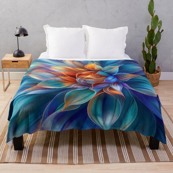 Item preview, Blue Dahlia Fantasy Macro Floral Art designed and sold by MargaretWiktor.