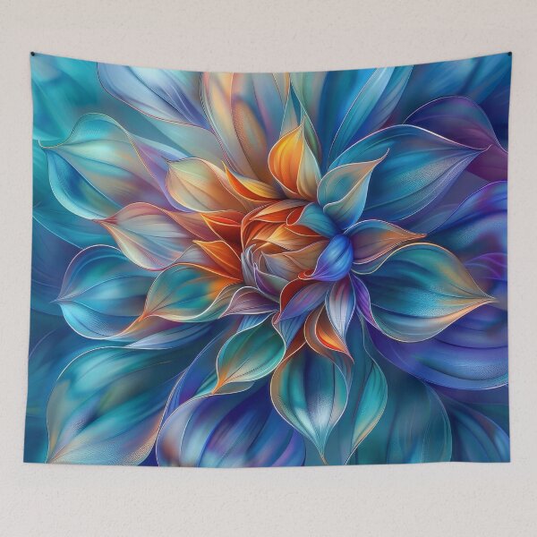 Item preview, Blue Dahlia Fantasy Macro Floral Art designed and sold by MargaretWiktor.