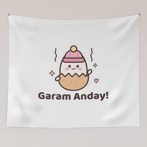 Item preview, Cute Kawaii Egg - Garam Anday Desi Winter Sticker designed and sold by Chai & Chaos.