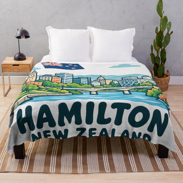 Item preview, Hamilton New Zealand Flag Cute City designed and sold by HowToCanadian.