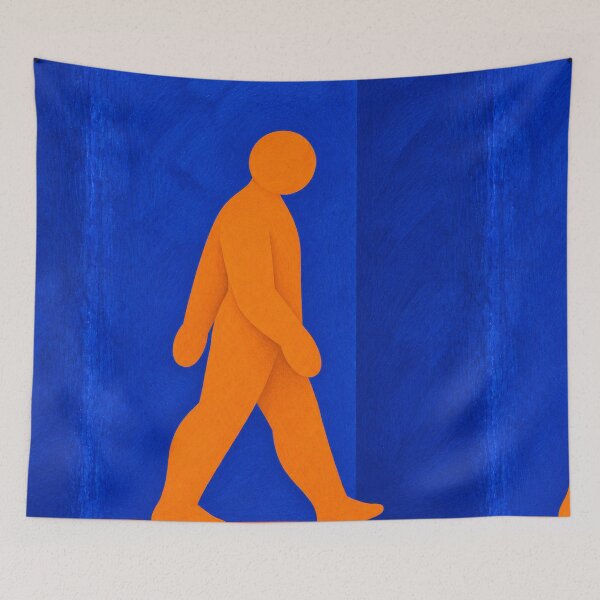 Item preview, 'Allowed to Go Slowly' — Cobalt Blue Figurative Art designed and sold by Moodzu.