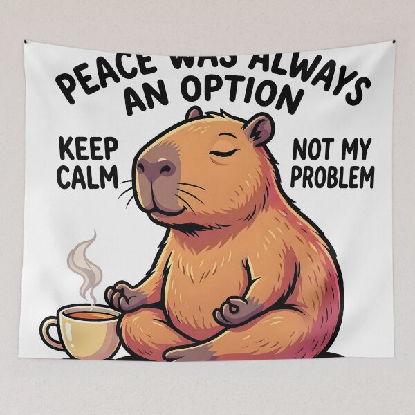 Item preview, Zen Capybara Meditating Peace Was Always An Option Not My Problem Sticker designed and sold by Thuzito.