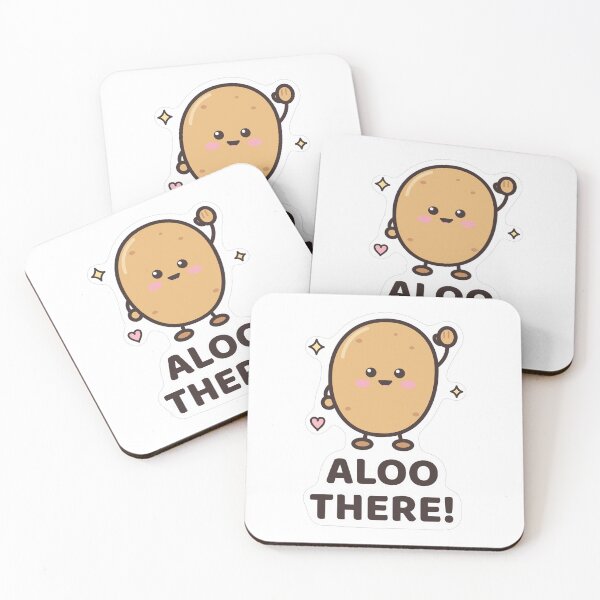 Item preview, Cute Kawaii Potato - Aloo There Desi Pun Sticker designed and sold by Chai & Chaos.