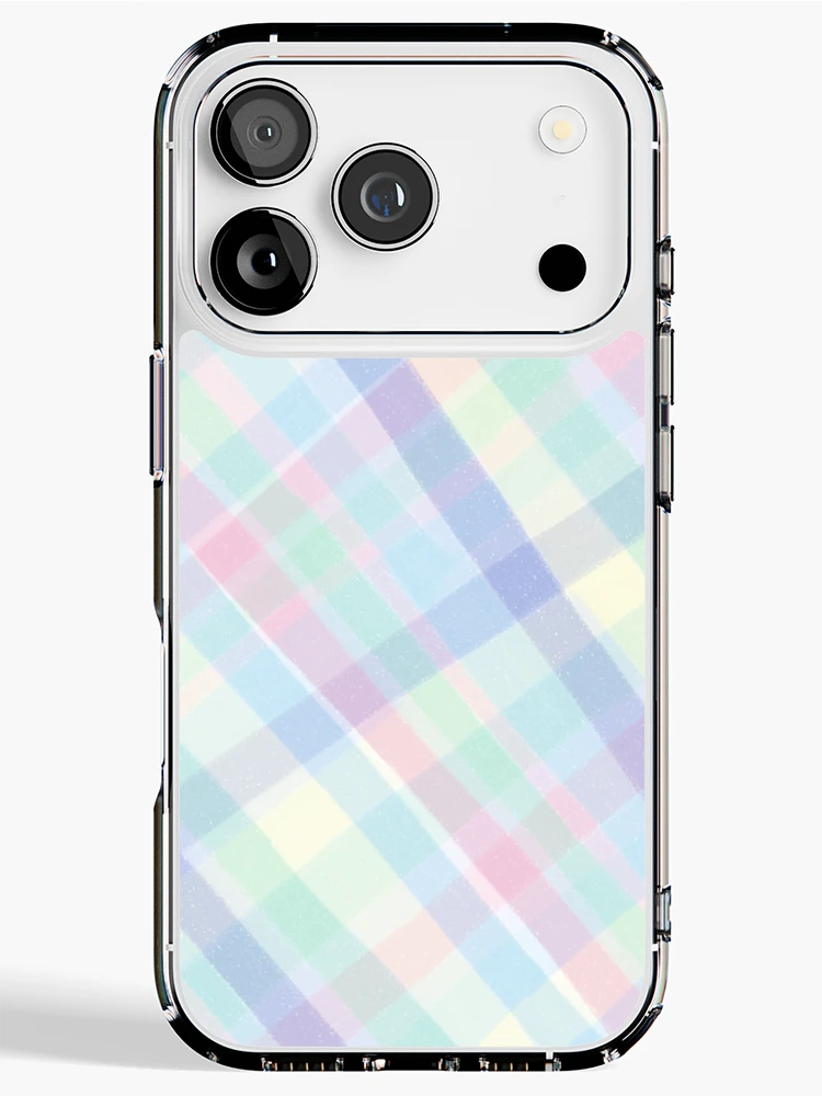 Thumbnail 1 of 5, iPhone Case, Pastel Plaid Checkered Abstract Pattern designed and sold by SbRandomLab.