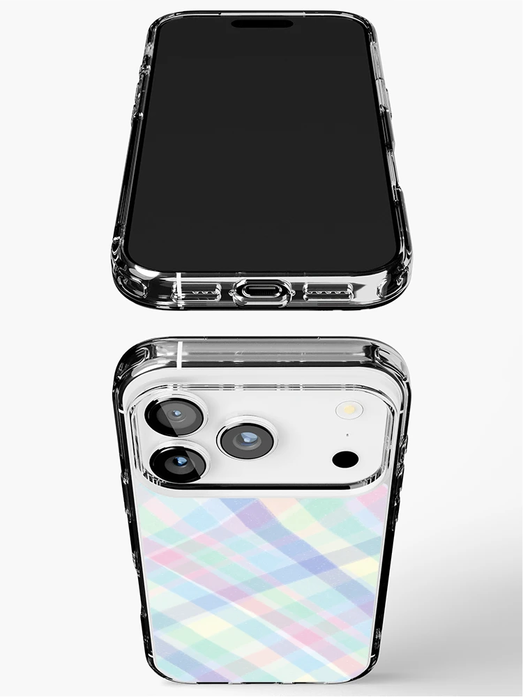Thumbnail 3 of 5, iPhone Case, Pastel Plaid Checkered Abstract Pattern designed and sold by SbRandomLab.
