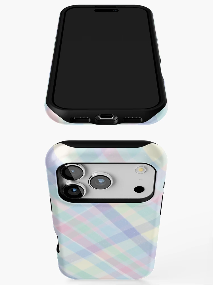 Thumbnail 3 of 4, iPhone Case, Pastel Plaid Checkered Abstract Pattern designed and sold by SbRandomLab.
