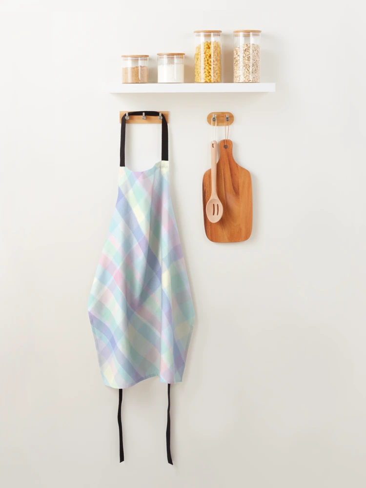 Thumbnail 4 of 6, Apron, Pastel Plaid Checkered Abstract Pattern designed and sold by SbRandomLab.