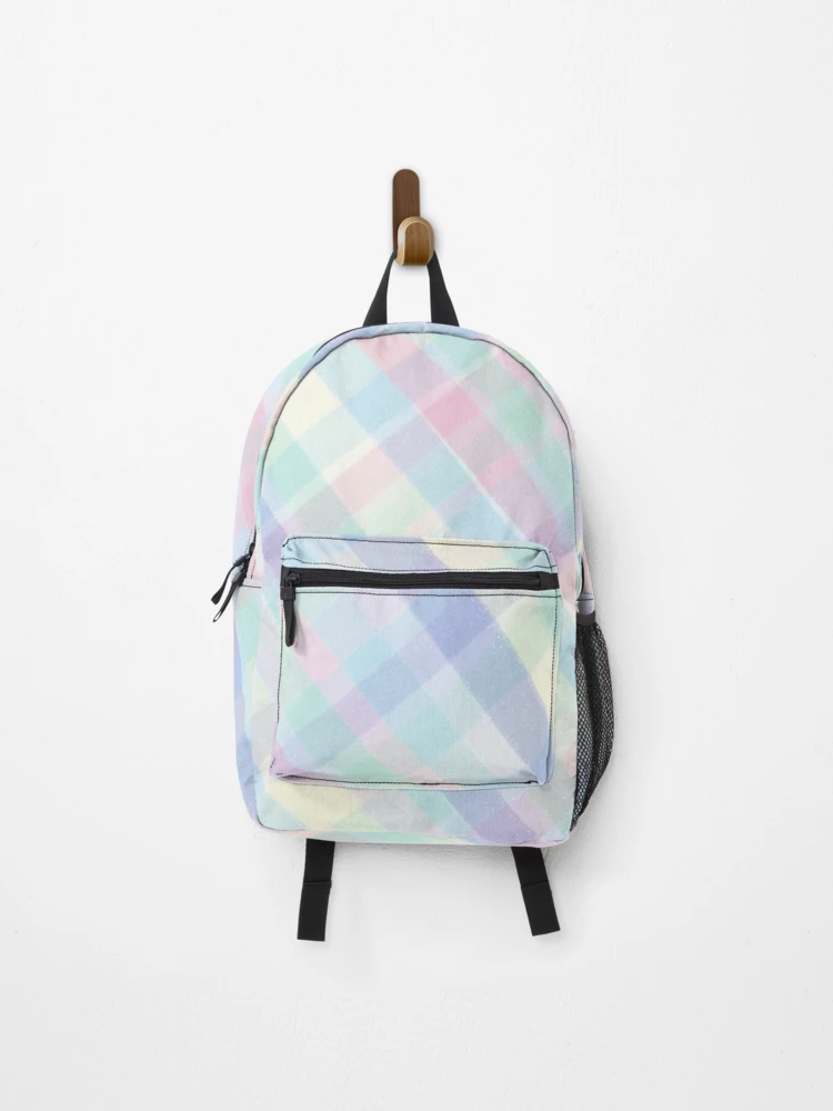 Thumbnail 1 of 3, Backpack, Pastel Plaid Checkered Abstract Pattern designed and sold by SbRandomLab.