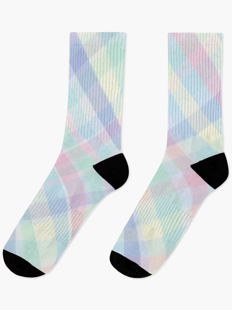 Thumbnail 1 of 5, Socks, Pastel Plaid Checkered Abstract Pattern designed and sold by SbRandomLab.