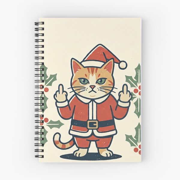 Item preview, Mood: Santa Cat Double Middle Finger - Retro Christmas designed and sold by diulid.