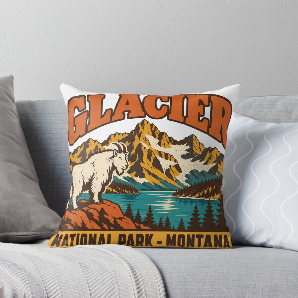 Item preview, Glacier National Park Gift - Retro Glacier Souvenir designed and sold by RedRubyBubble.