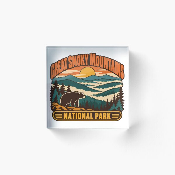 Item preview, Regalo del Parque Nacional de las Grandes Montañas Humeantes - Recuerdo retro de las Grandes Montañas Humeantes designed and sold by RedRubyBubble.