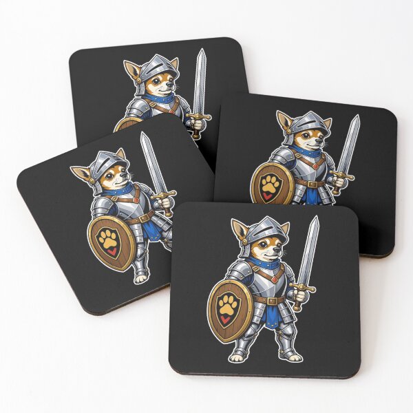 Item preview, Cute Chihuahua Knight Warrior - Medieval Dog in Armor with Sword and Shield designed and sold by Kawaii Care Studio .