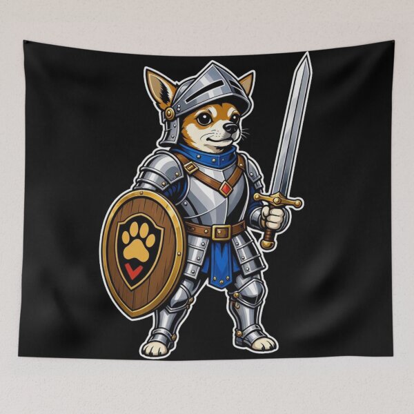 Item preview, Cute Chihuahua Knight Warrior - Medieval Dog in Armor with Sword and Shield designed and sold by Designorado.