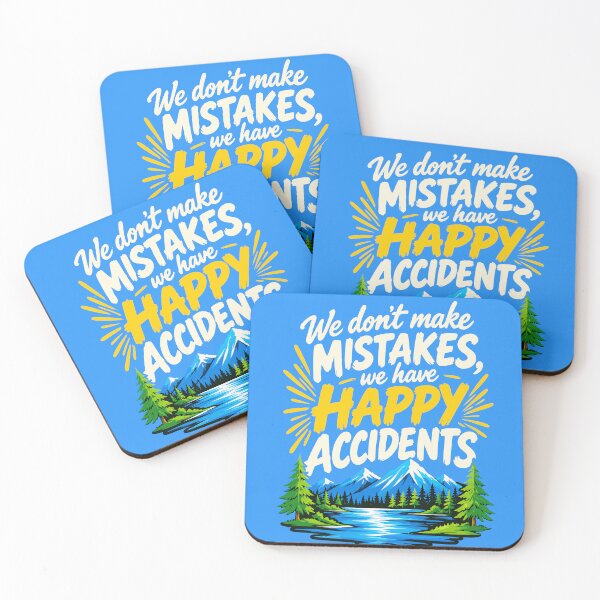 Item preview, Bob Ross Happy Accidents Quote Mountain Painting designed and sold by karamram.