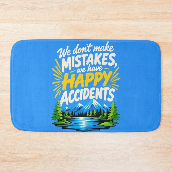 Item preview, Bob Ross Happy Accidents Quote Mountain Painting designed and sold by karamram.