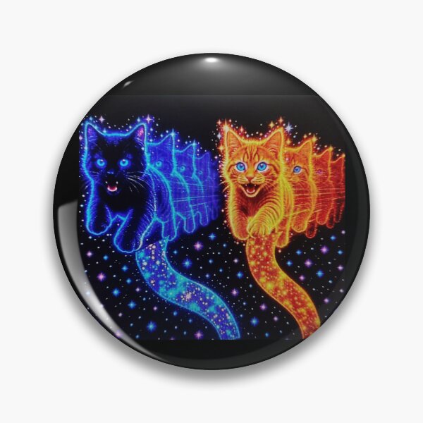 Item preview, Black Cat and Orange Tabby Cat Glowing Cats. designed and sold by RBest!.