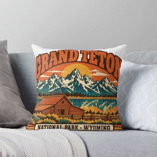 Item preview, Grand Teton National Park Gift - Retro Grand Teton Souvenir designed and sold by RedRubyBubble.