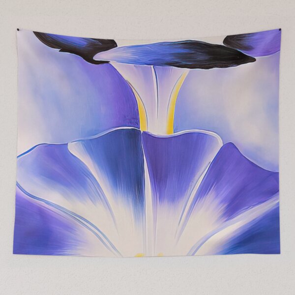 Item preview, Georgia O'keeffe Blue Morning Glories Vintage Floral Art designed and sold by lanaverera.
