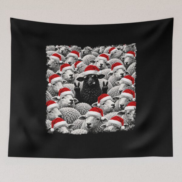 Item preview, Christmas Black Sheep of the Family Funny Sunglasses Peace Sign Rebel designed and sold by gunaone-design.