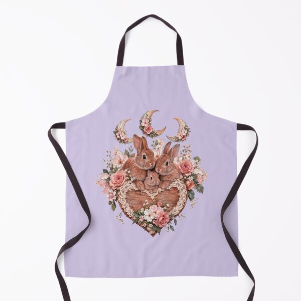 Item preview, Vintage Bunny Family In Lace Heart And Moons designed and sold by the artedivino.