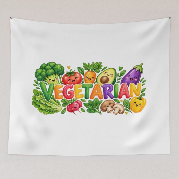 Item preview, Happy Veggies Vegetarian vegan Lifestyle Art designed and sold by JrNergal.