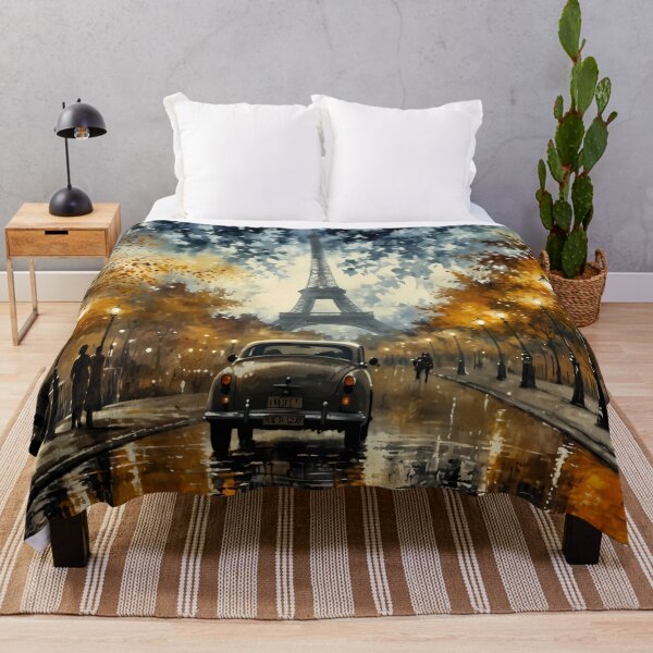 Item preview, Impressionist Paris Painting with Eiffel Tower and Vintage Car designed and sold by FocusedArt.