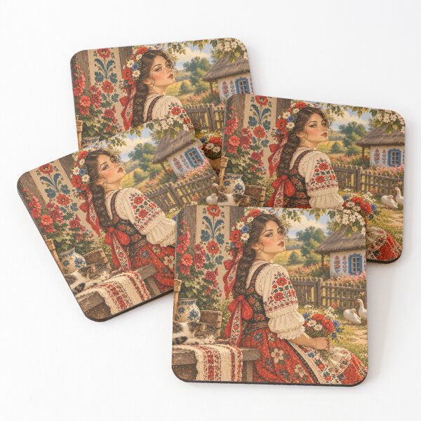 Item preview, Polish Folk Vintage – Dziewczyna w Kwiecistym Stroju designed and sold by Cleora Art .