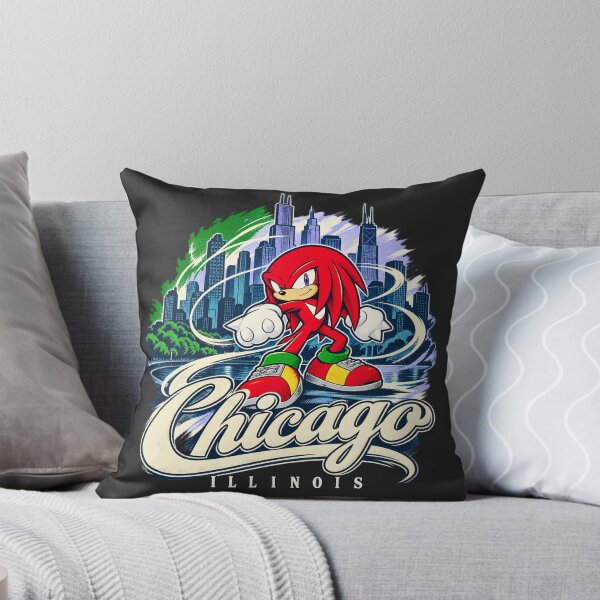 Item preview, Knuckles Chicago Illinois Red Sonic Style Character City Skyline Waterfront Scene designed and sold by Pliable.