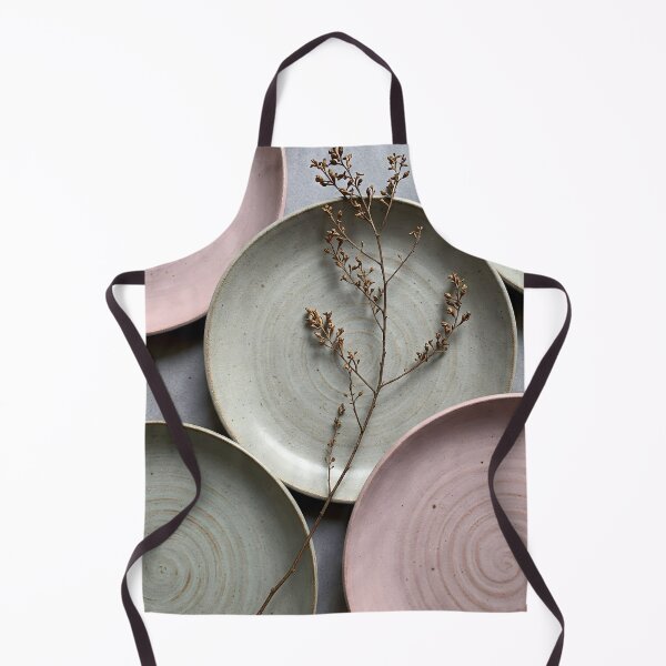 Item preview, Pale pink and green speckled plates arranged with a delicate dried branch designed and sold by homydesign.