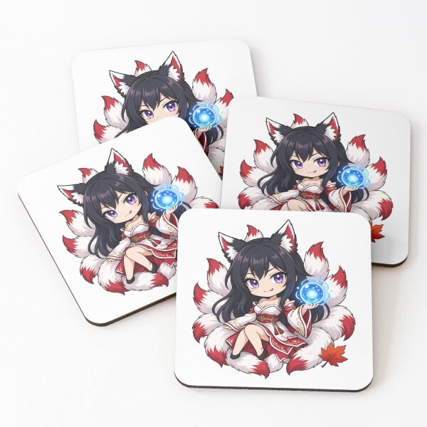 Item preview, Ahri Chibi Wild Rift Fan Art designed and sold by Moonlit Tower Art.