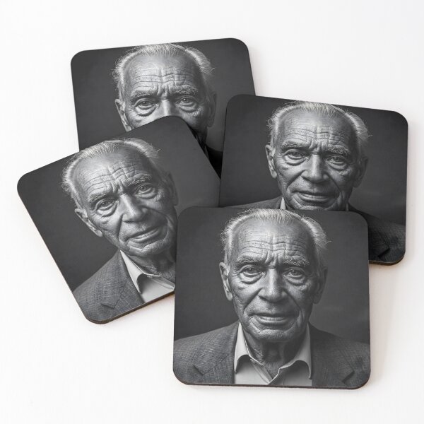 Item preview, Monochromatic portrait of an elderly male with wrinkled skin and light hair designed and sold by homydesign.