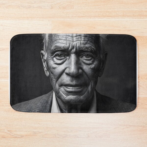 Item preview, Monochromatic portrait of an elderly male with wrinkled skin and light hair designed and sold by homydesign.
