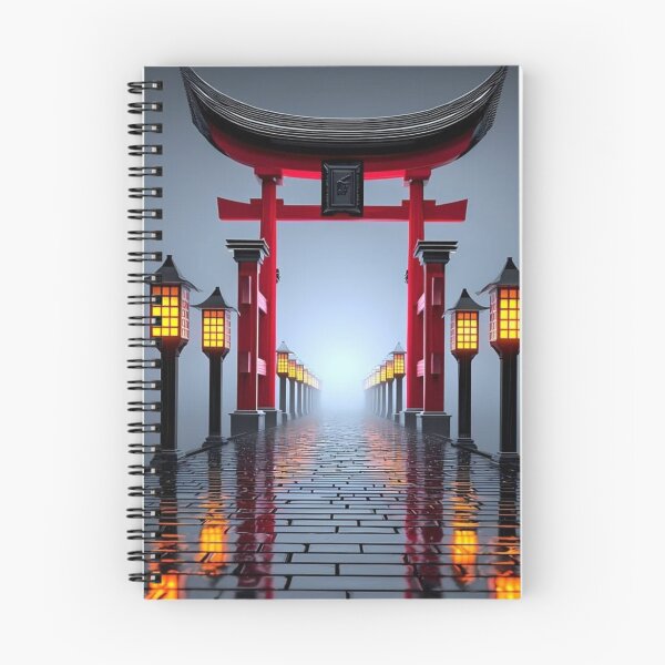 Item preview, Japanese Torii Gate in Fog — Red Shrine Gate & Glowing Lanterns Art designed and sold by LYAN-STORE.