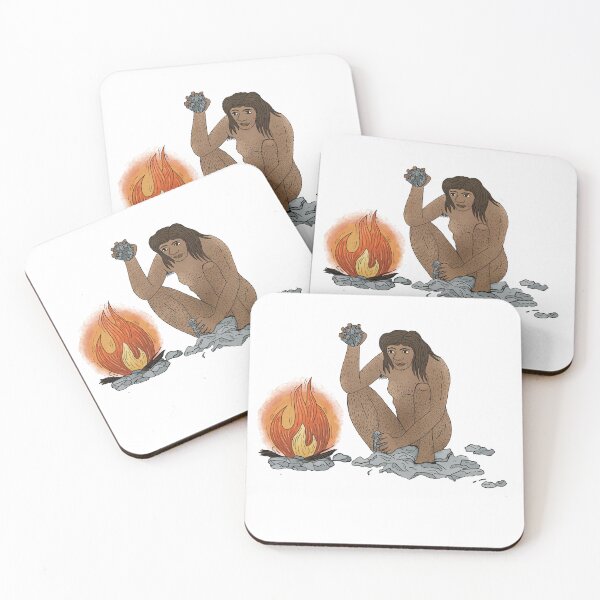Item preview, Paleolithic Art -  Prehistoric Man Making Fire designed and sold by Ancient-Tales.
