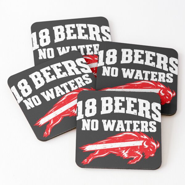 Item preview, 18 Beers No Waters Buffalo Bills Charging Red Distressed Fan Party Style designed and sold by Pliable.