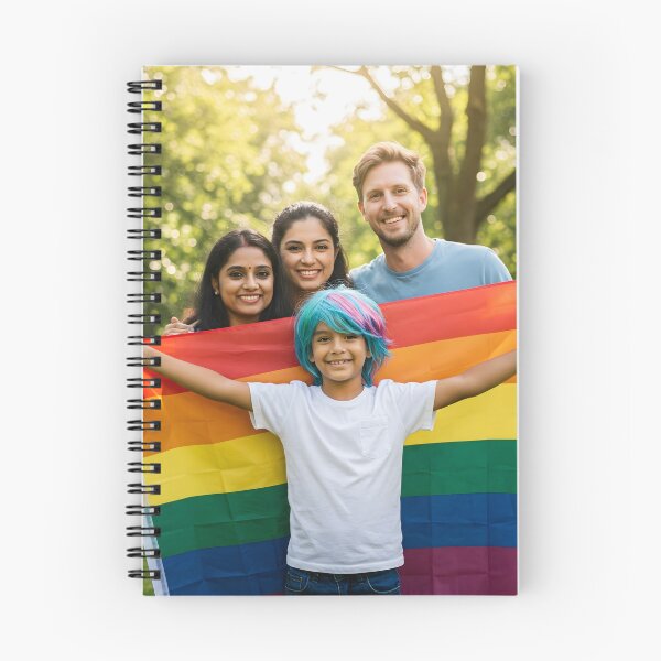 Item preview, Four smiling people holding a rainbow pride flag outdoors in a park designed and sold by homydesign.