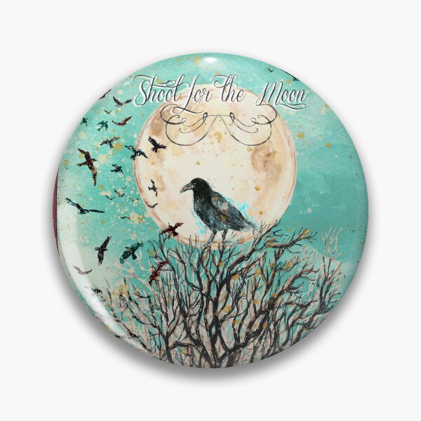 Item preview, Raven on a Tree - Shoot for the Moon - Vintage Halloween designed and sold by FanitsaArt.
