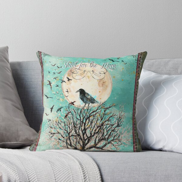 Item preview, Raven on a Tree - Shoot for the Moon - Vintage Halloween designed and sold by FanitsaArt.