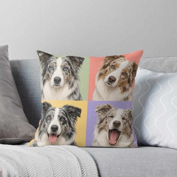 Item preview, Blue Merle & Red Merle Australian Shepherd Portraits designed and sold by pixiedustpaint.