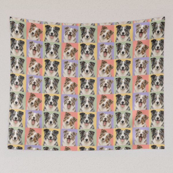 Item preview, Blue Merle & Red Merle Australian Shepherd Portraits designed and sold by pixiedustpaint.