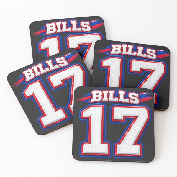 Item preview, Bills 17 Jersey Number White Mesh Texture Red Blue Outline Fan Number designed and sold by Pliable.