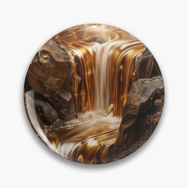 Item preview, Golden Waterfall Luxury Abstract Nature Art    designed and sold by MargaretWiktor.