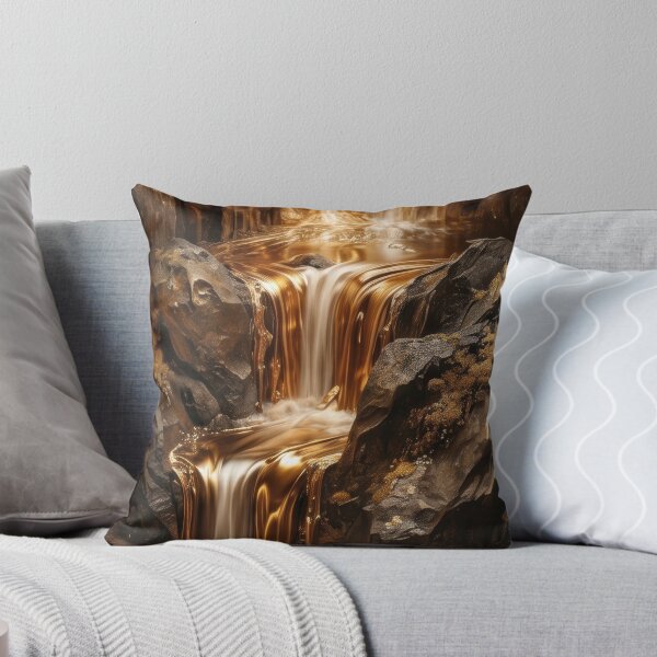 Item preview, Golden Waterfall Luxury Abstract Nature Art    designed and sold by MargaretWiktor.